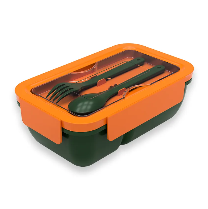 Orange kids lunch box – Kiddo 850ml two-tier school lunch box