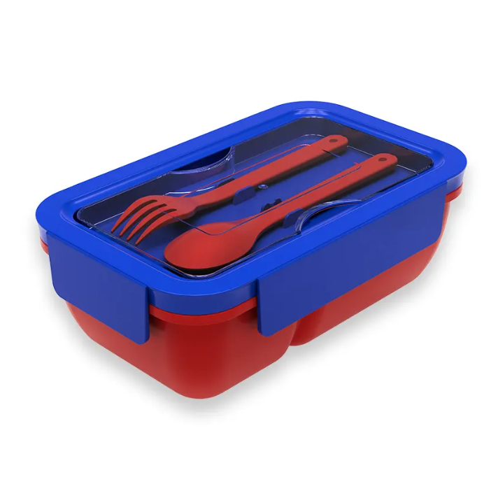 Red lunch box for kids – Kiddo 850ml two-tier school lunch box